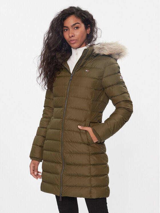 

Пуховик узкого кроя Tommy Jeans, зеленый