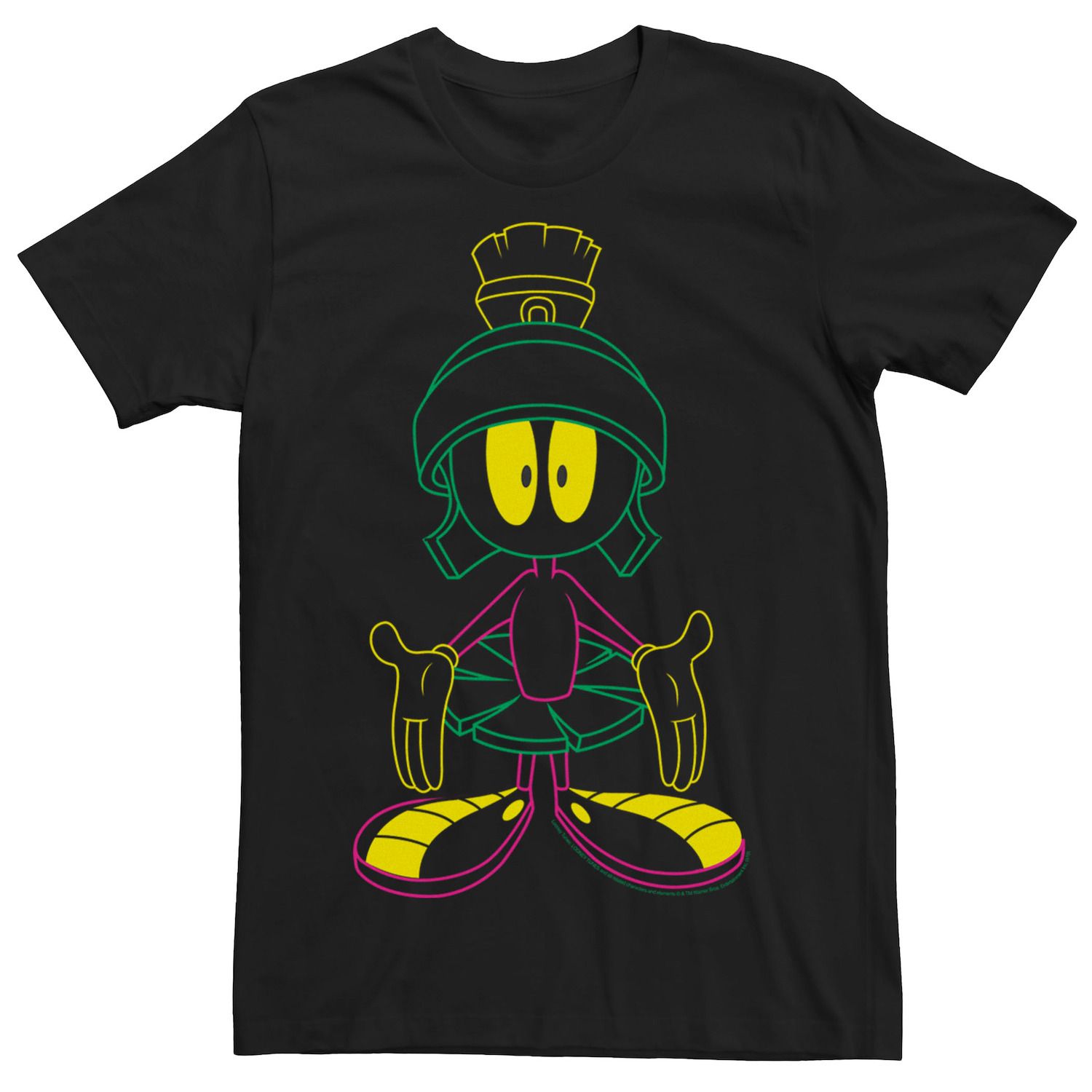 цена Мужская футболка с неоновым рисунком Looney Tunes Marvin The Martian Licensed Character