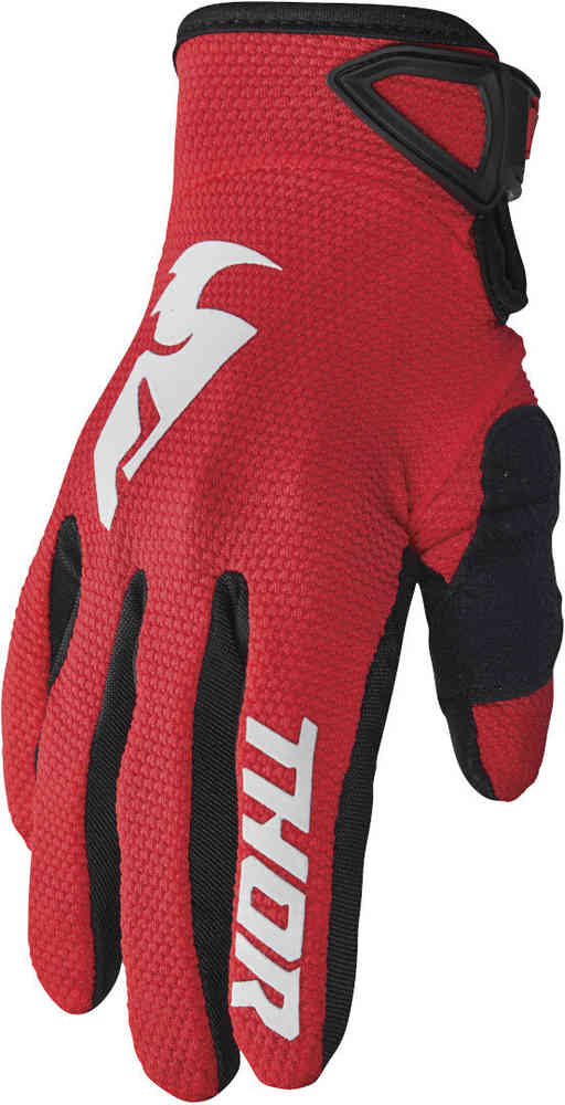Секторные перчатки для мотокросса Thor, красный/белый/черный