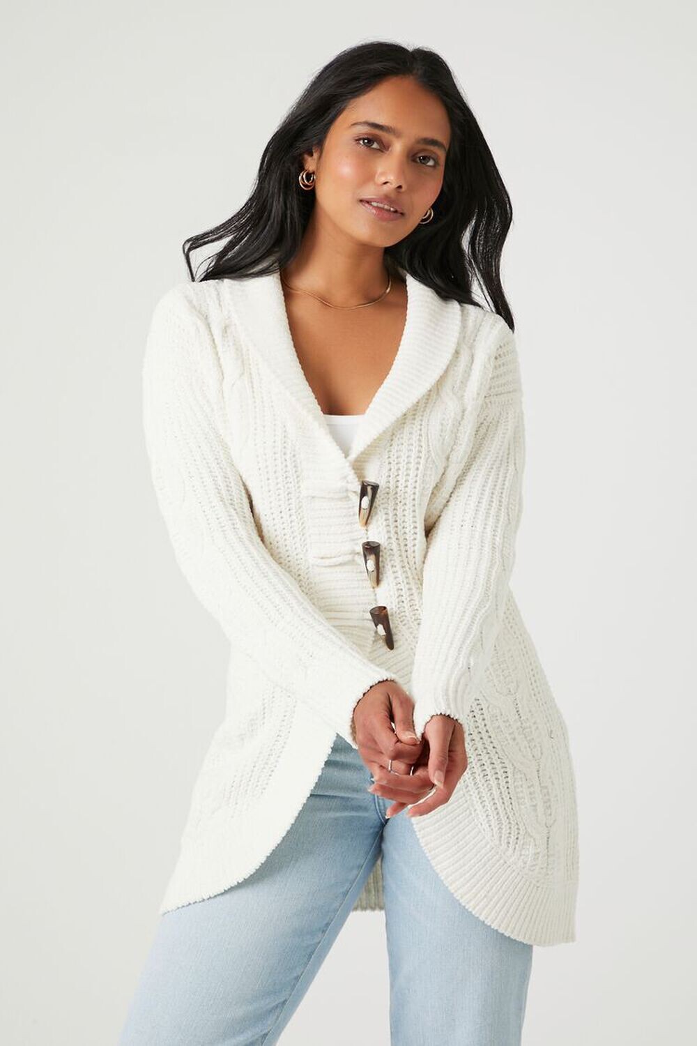 

Кардиган из синели Forever 21, белый