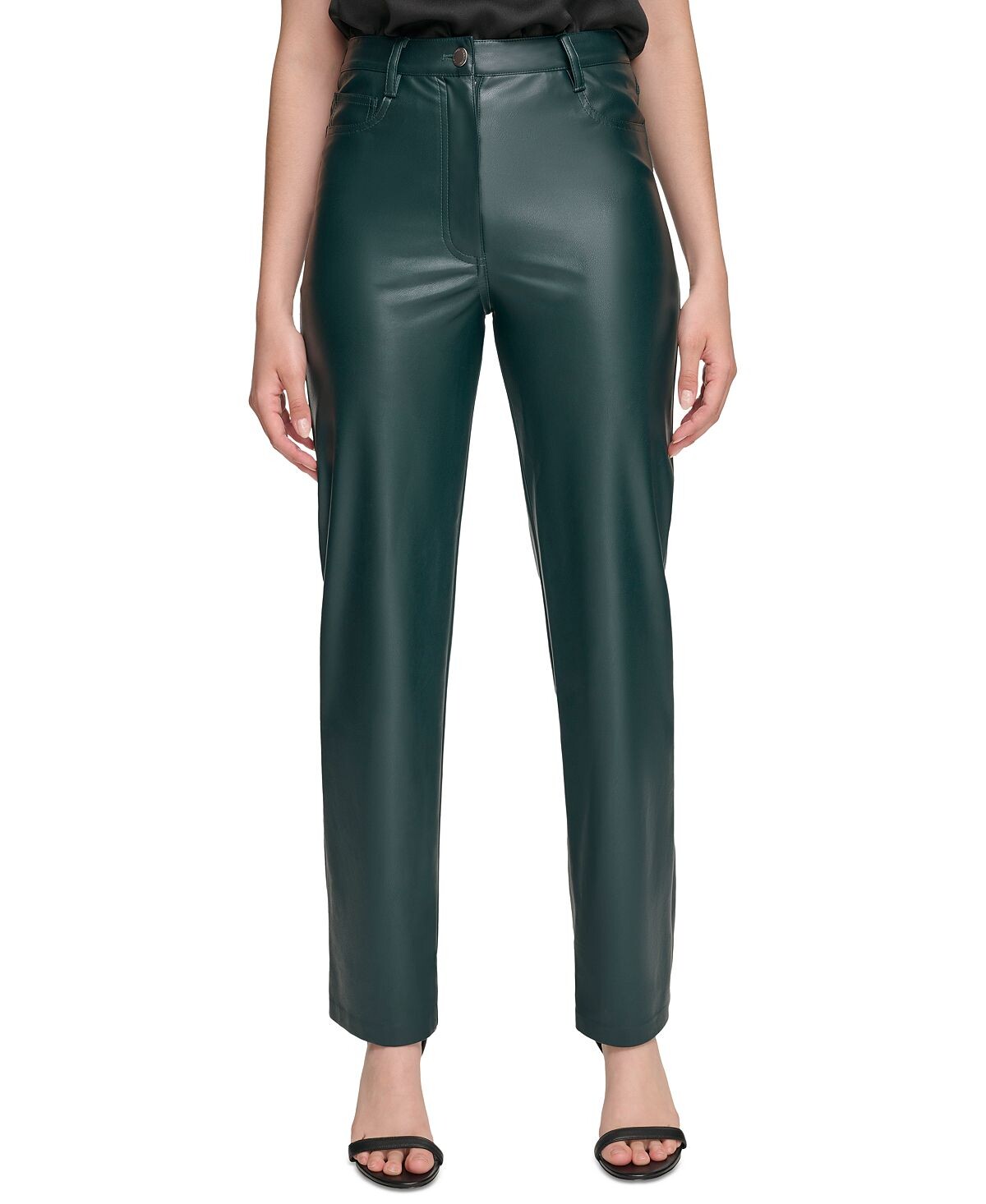 

Женские прямые брюки из искусственной кожи Calvin Klein