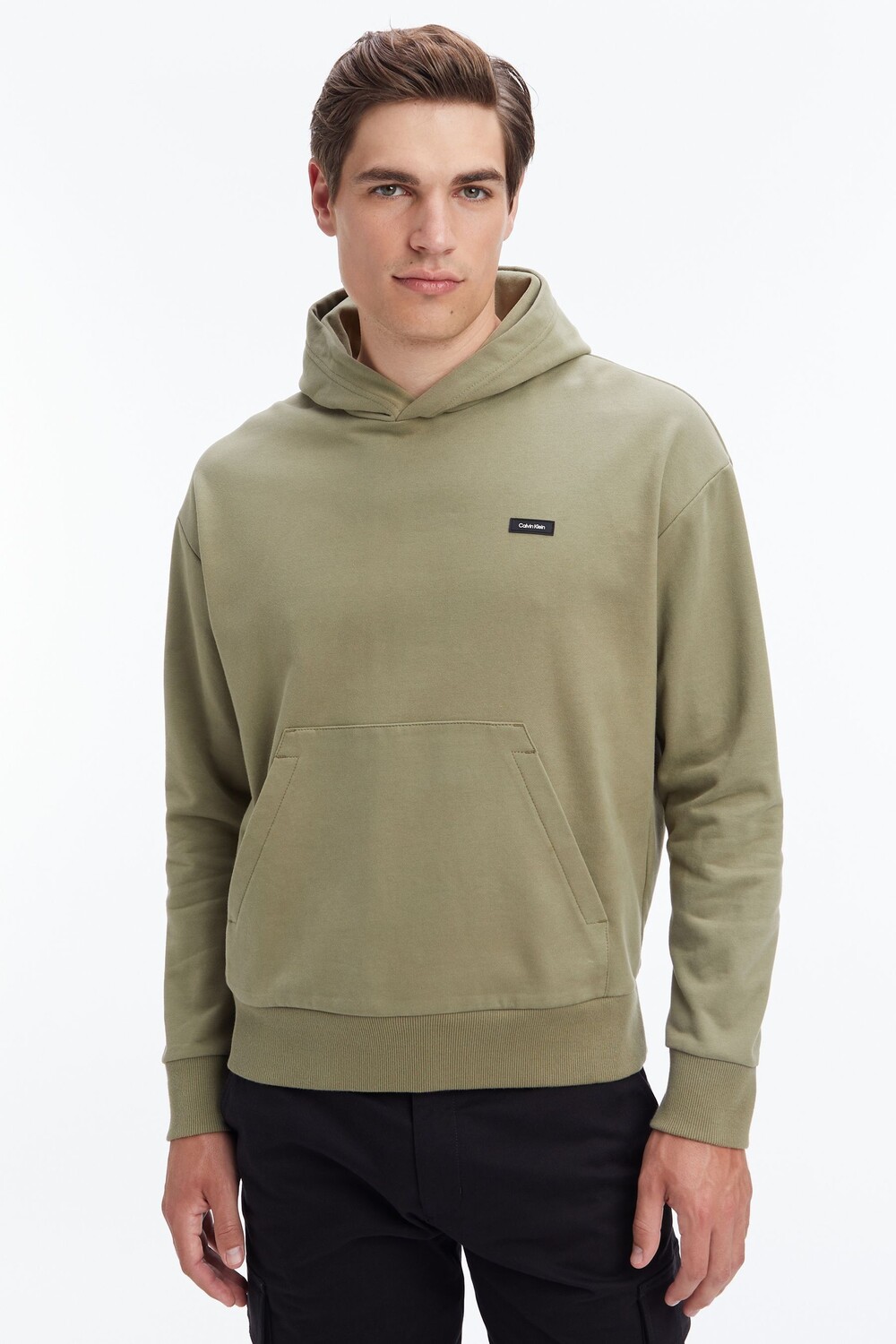 

Зеленая хлопковая толстовка Comfort Calvin Klein, зеленый