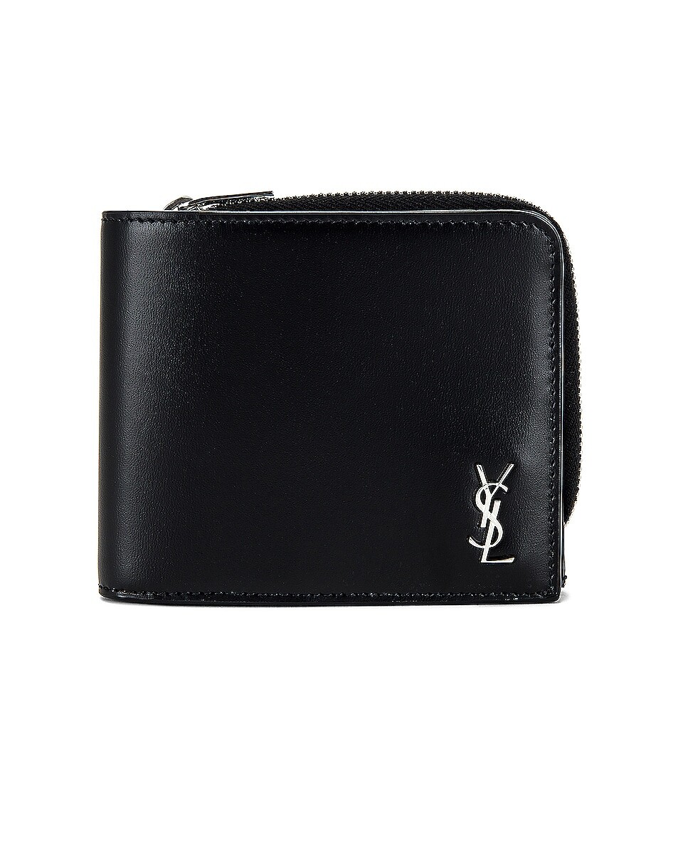 

Кошелек Saint Laurent Zip In Silver, черный