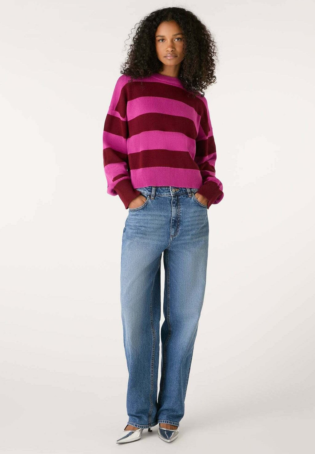 

Вязаный свитер MISHA STRIPE Omnes, цвет pink