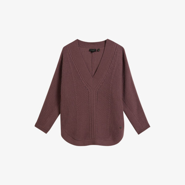 

Вязаный джемпер свободного кроя Lerissa Ted Baker, коричневый