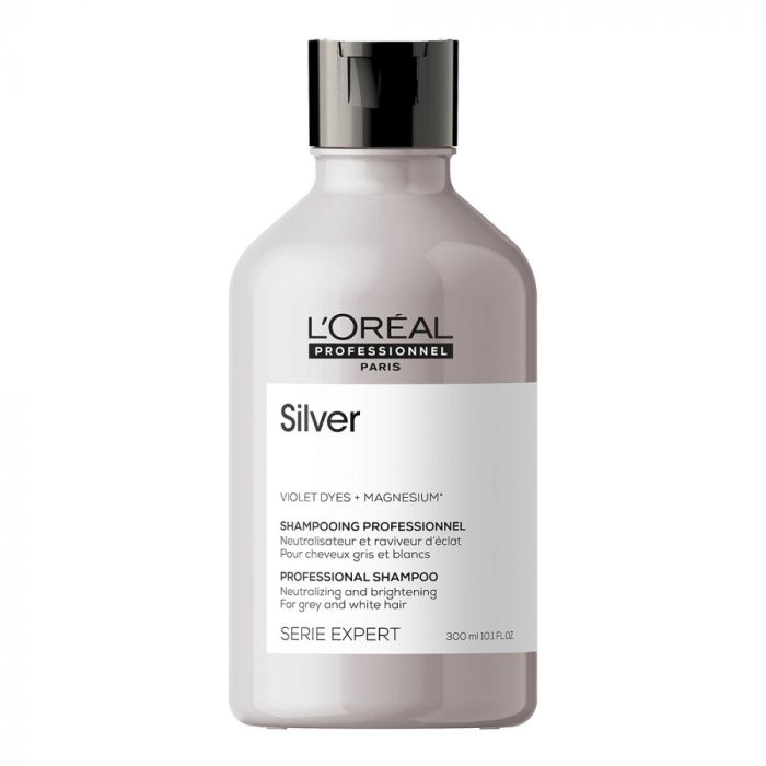 Шампунь Champú Magnesium Expert Silver L'Oréal Professionnel, 300 тонирующий шампунь для волос lakme white silver shampoo 1000 мл