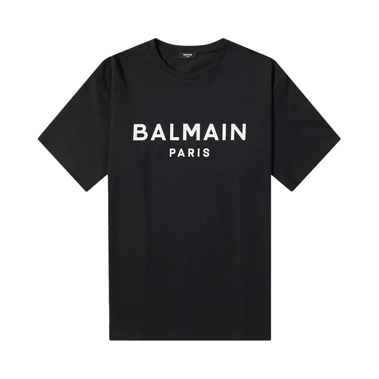 

Футболка Balmain Logo Print 'Black/White', черный