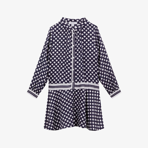 

Тканое платье Alex в горошек 4–14 лет Reiss, темно-синий