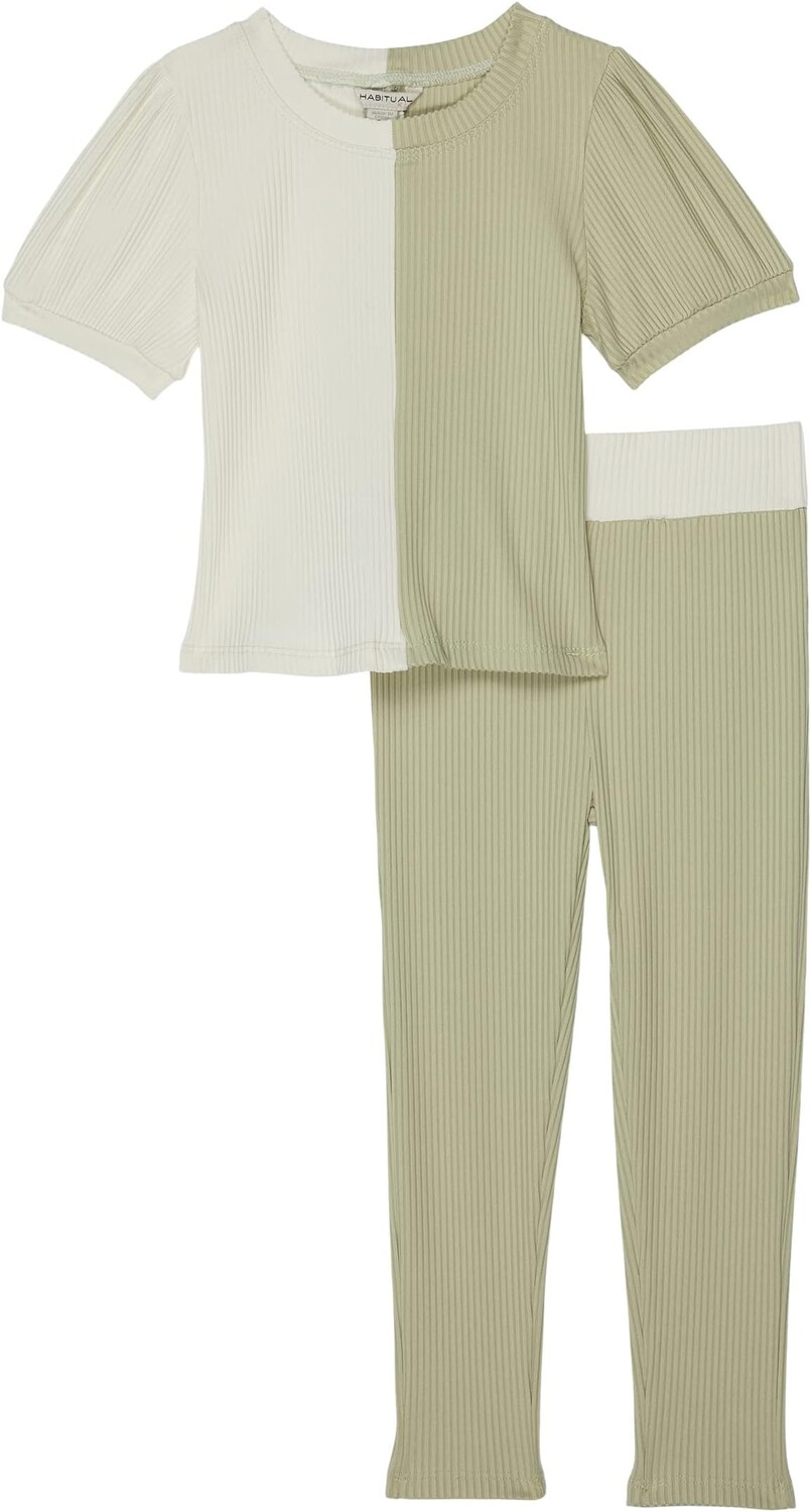 

Детский набор HABITUAL girl Color-Block Long Sleeve Top Active Set, зеленый