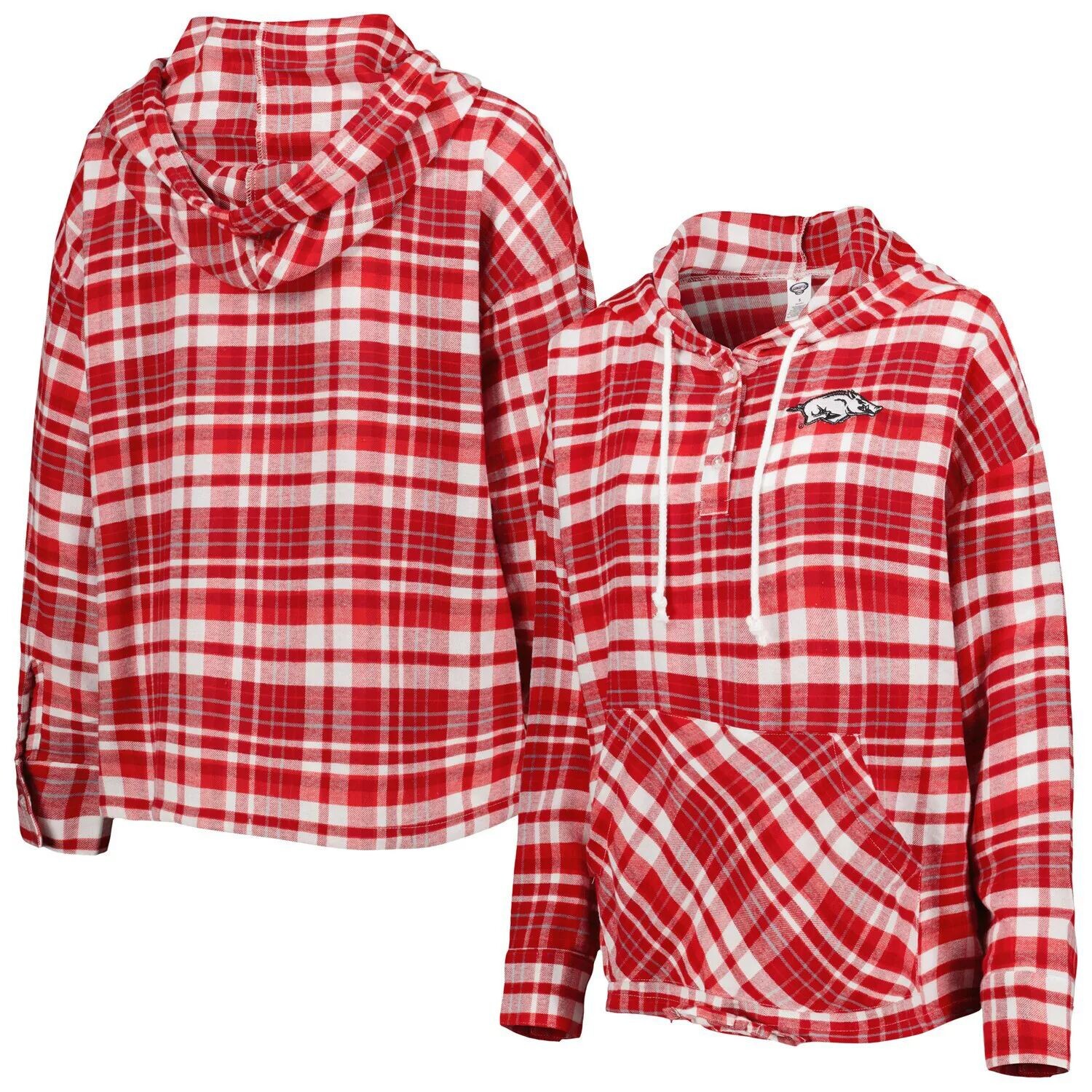 

Женский пуловер с капюшоном в клетку Concepts Sport Cardinal Arkansas Razorbacks Mainstay