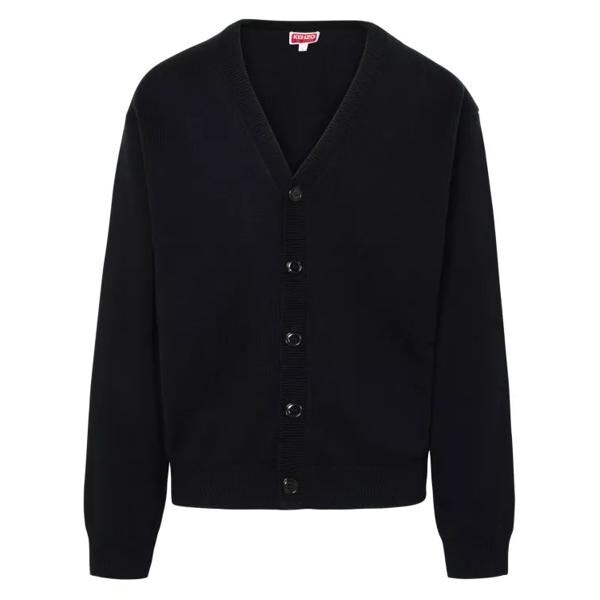 

Кардиган black wool blend cardigan Kenzo, черный