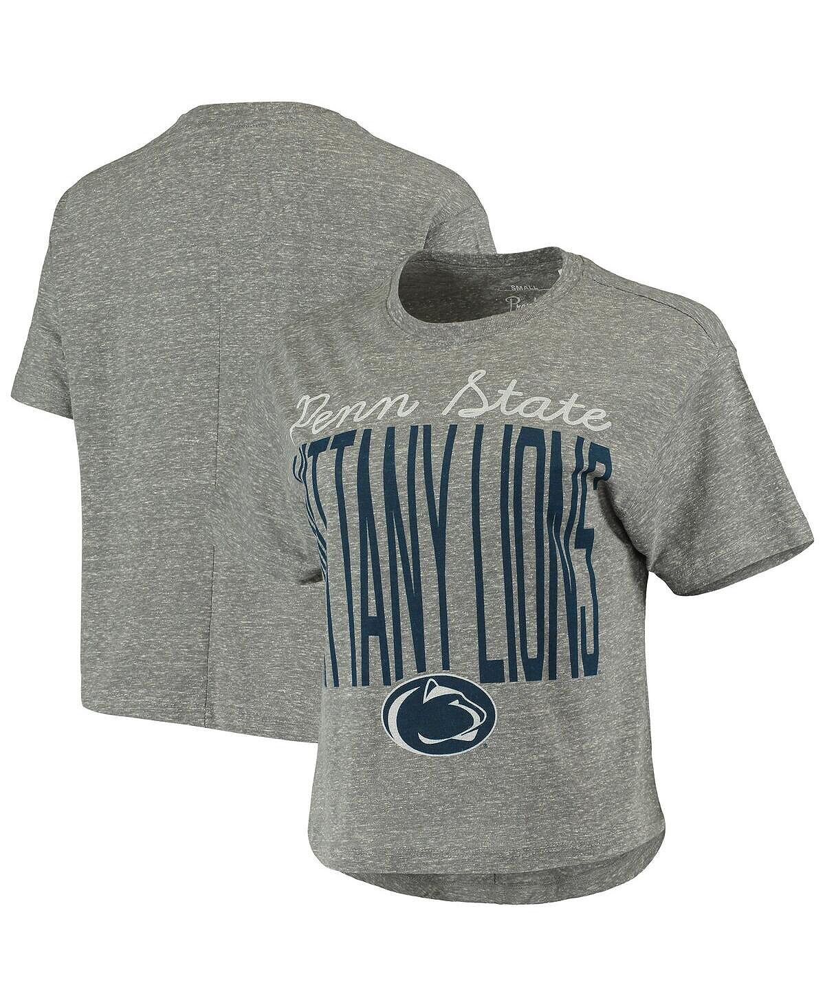 

Женская серая укороченная футболка с принтом Penn State Nittany Lions Sanibel Knobi Pressbox