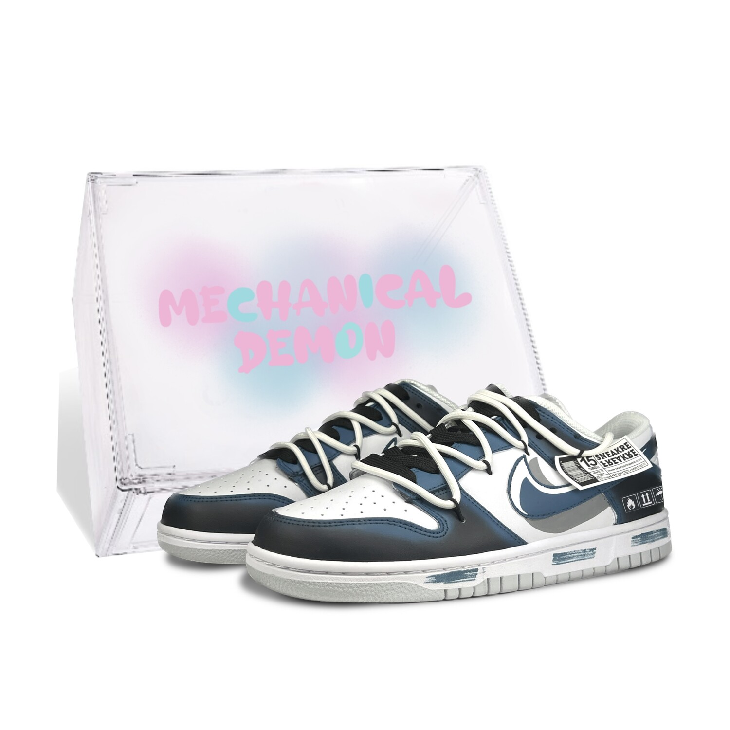 

Кроссовки Nike Dunk Skateboarding Shoes Women's Low-top Black/white, синий