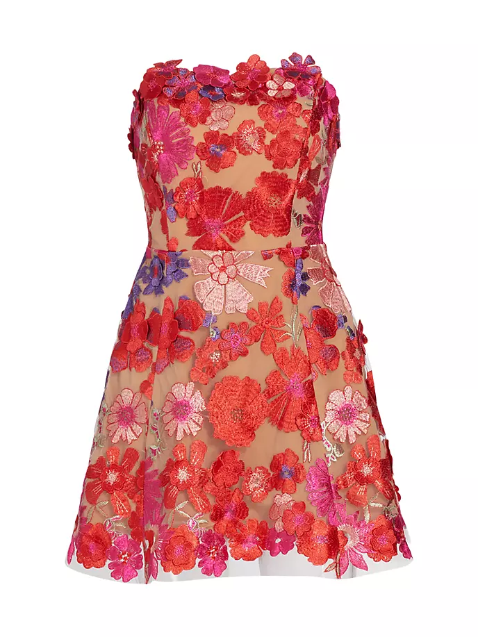 Мини-платье Amuse с цветочной аппликацией Elliatt, красный