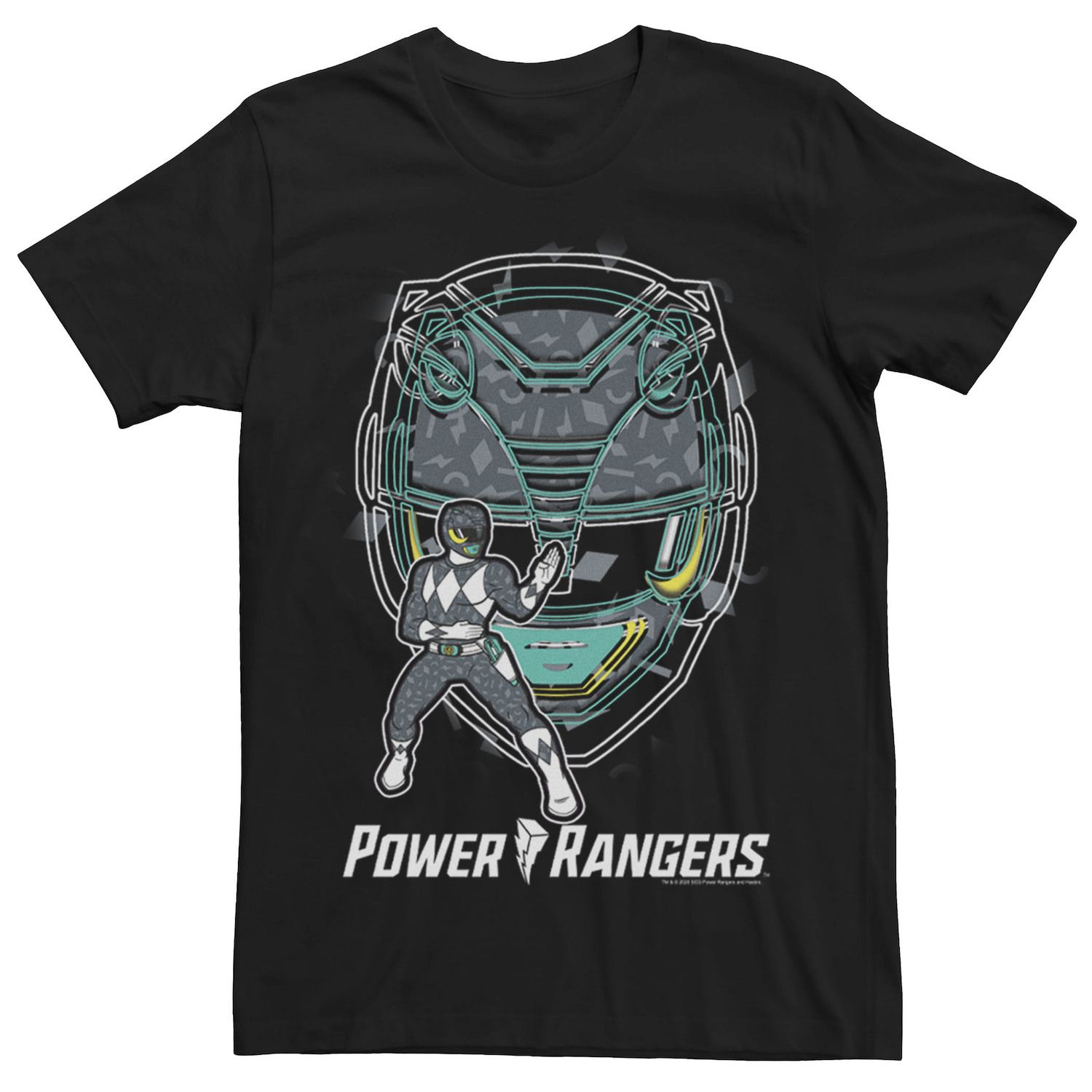 Мужская черная футболка Power Rangers Hero Ranger Licensed Character