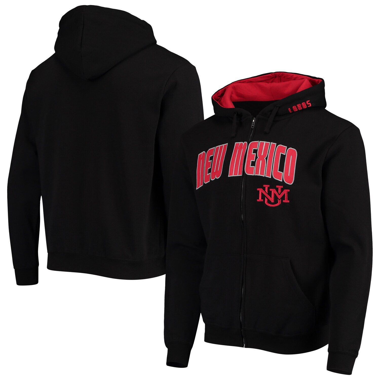 

Мужская толстовка с молнией во всю длину Colosseum Black New Mexico Lobos Arch & Logo 3.0