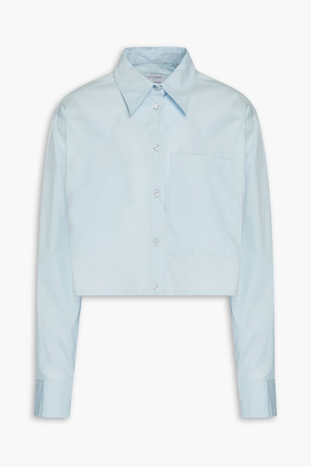 

Укороченная рубашка из хлопкового поплина E.L.V. Denim X The Outnet, голубое небо