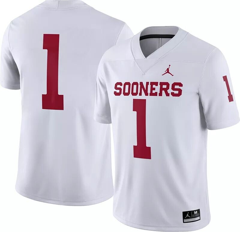 

Мужское белое футбольное джерси Jordan Oklahoma Earlys #1 Dri-FIT Game