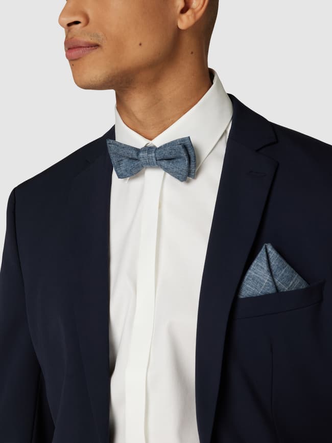 Комплект из галстука-бабочки и нагрудного платка Wilvorst, синий деревянная галстук бабочка с платком бирюзового цвета