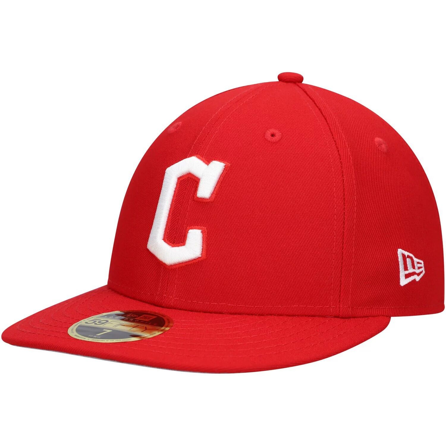 

Мужская облегающая шляпа New Era Scarlet Cleveland Guardians Low Profile 59FIFTY