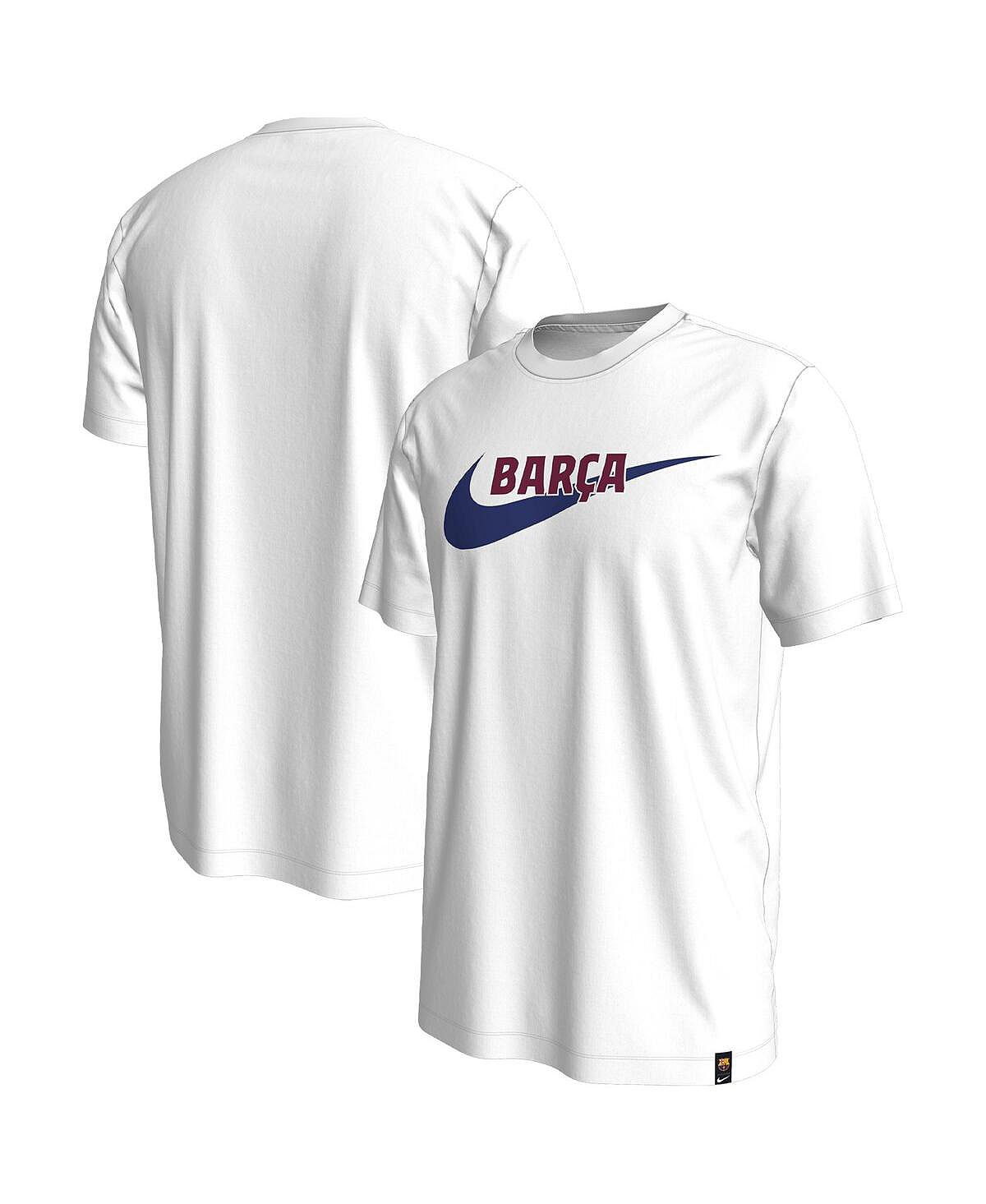 Мужская белая футболка с логотипом Barcelona Swoosh Nike