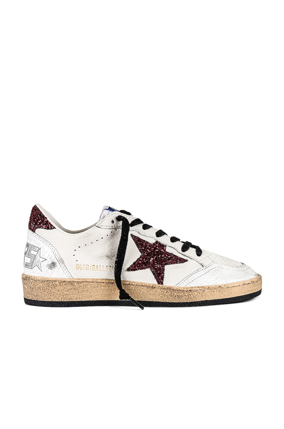 

Кроссовки Golden Goose Ball Star, цвет White & Bordeaux, Белый
