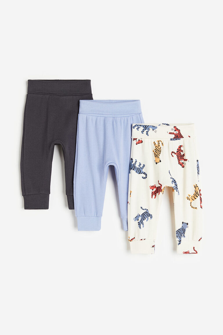 

Брюки из трех пар из хлопка H&M, белый
