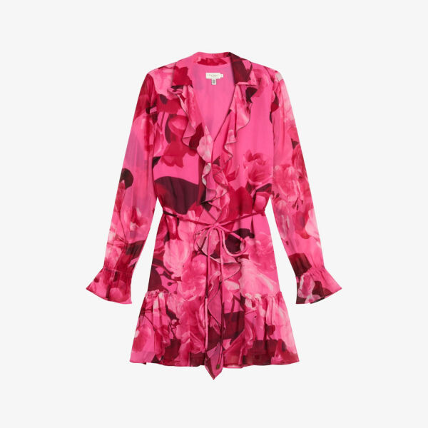 

Шифоновое платье мини Jjojjo с цветочным принтом Ted Baker, розовый