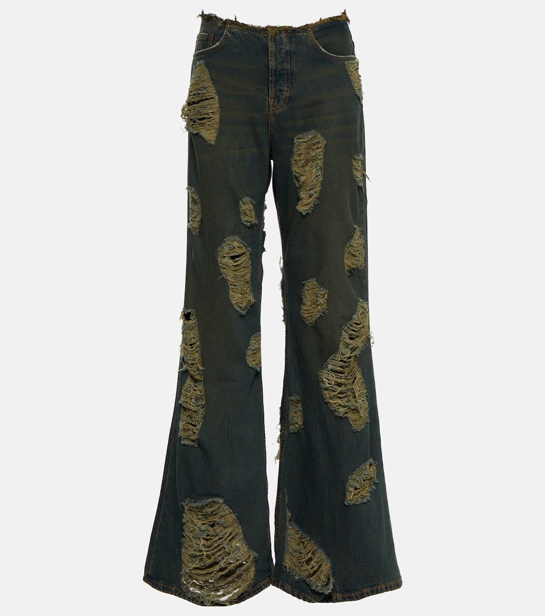 

Потертые джинсы bootcut со средней посадкой Acne Studios, синий
