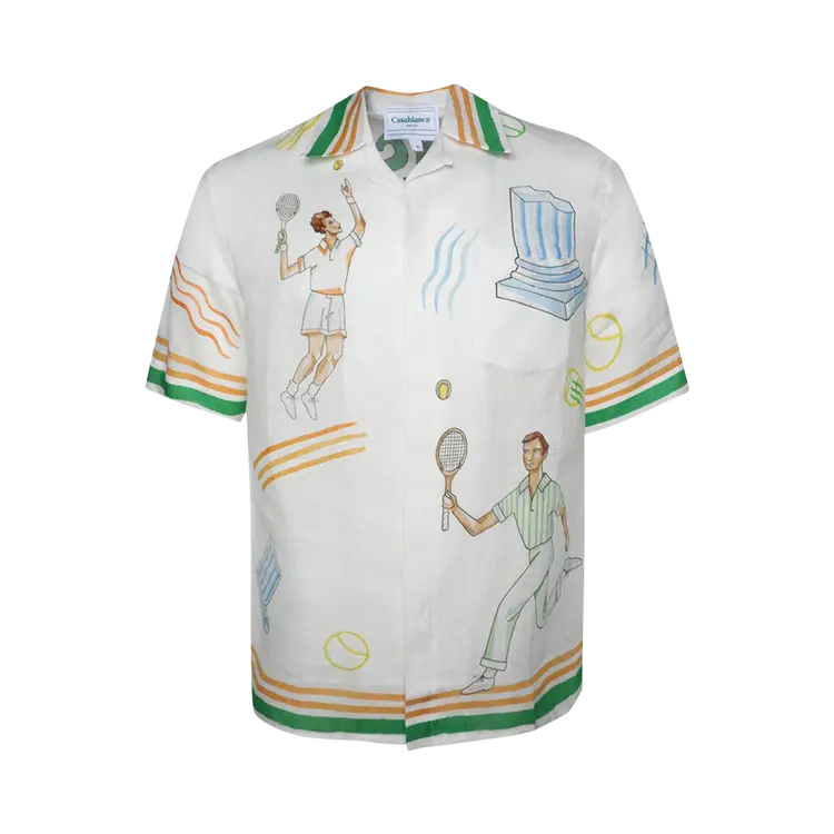 

Шорты Casablanca Cuban Collar Sleeve Shirt 'Tennis Play Icon', белый