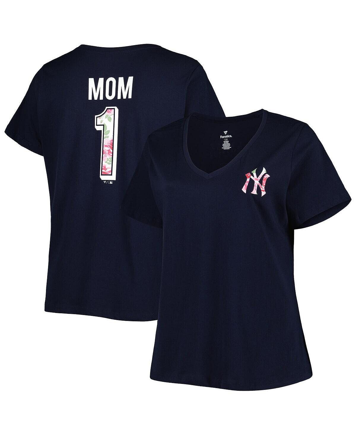 

Женская темно-синяя футболка с v-образным вырезом New York Yankees Plus Size Best Mom Ever Profile, темно-синий