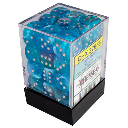 

Игровые кубики 12Mm D6 Dice Block: Luminary Sky W/Silver Chessex Dice