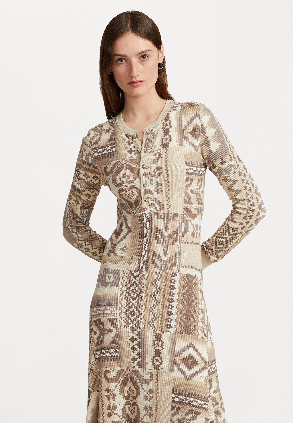 

Платье Polo Ralph Lauren LONG SLEEVE DAY DRESS, кремовый пэчворк, Бежевый