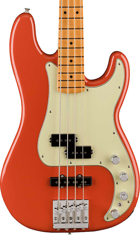 Басс гитара Fender Player Plus Precision Electric Bass. Maple Fingerboard, Fiesta Red fender player plus active precision 4 струнная бас гитара с кленовым грифом silver smoke player plus active precision 4 string bass guitar maple fingerboard