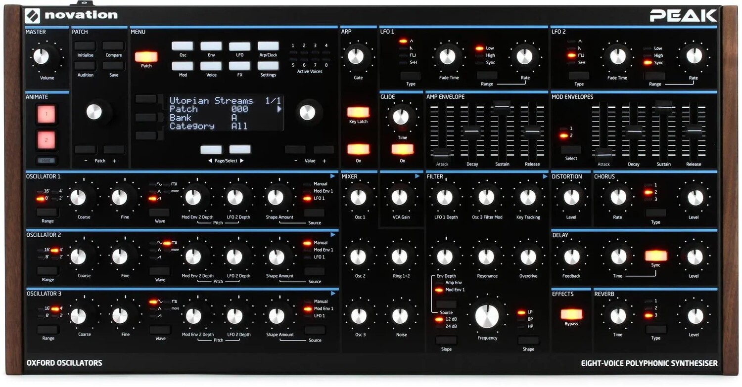 

Полифонический настольный синтезатор Novation Peak