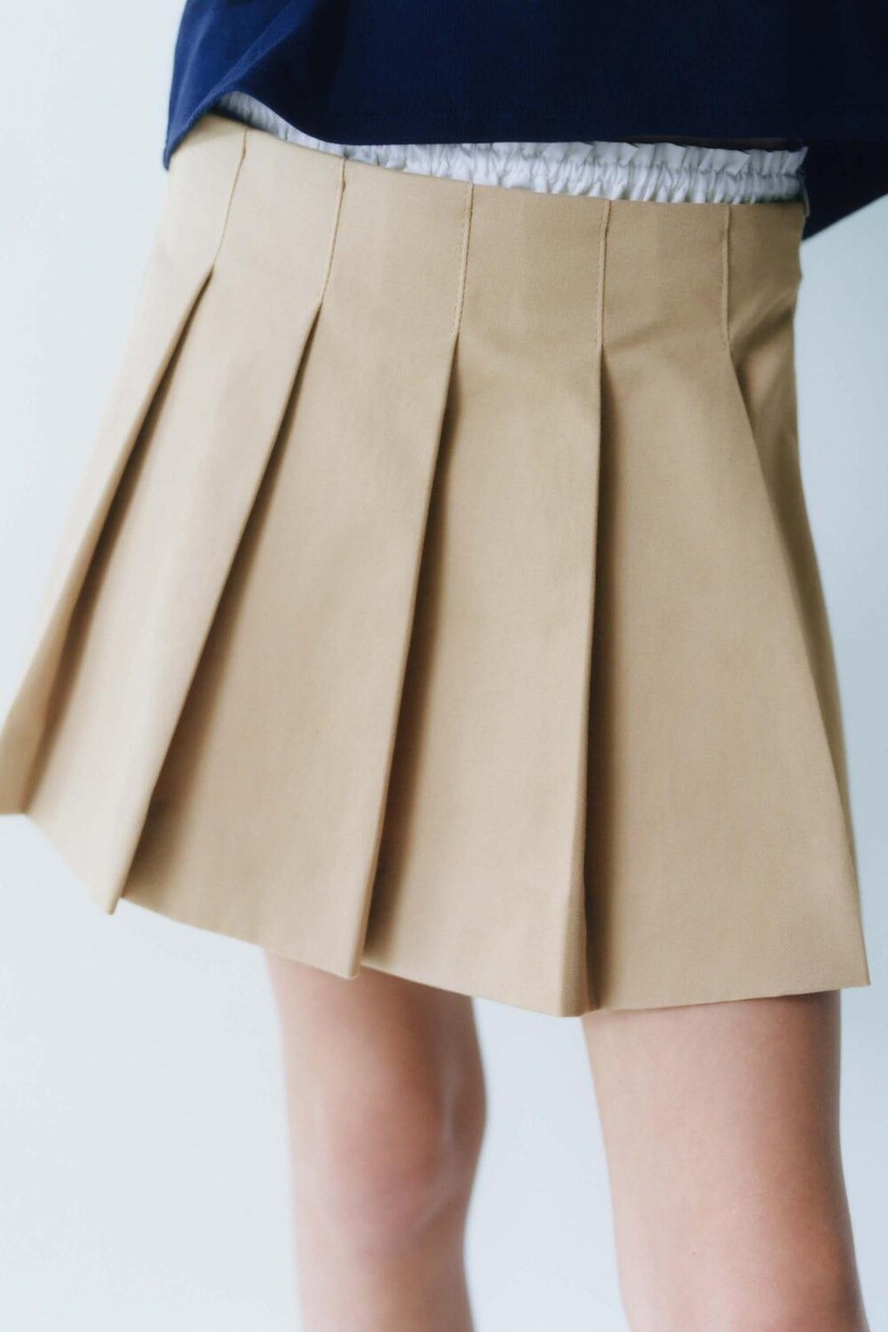 

Контрастная юбка с плиссами ZARA, кэмел легкий