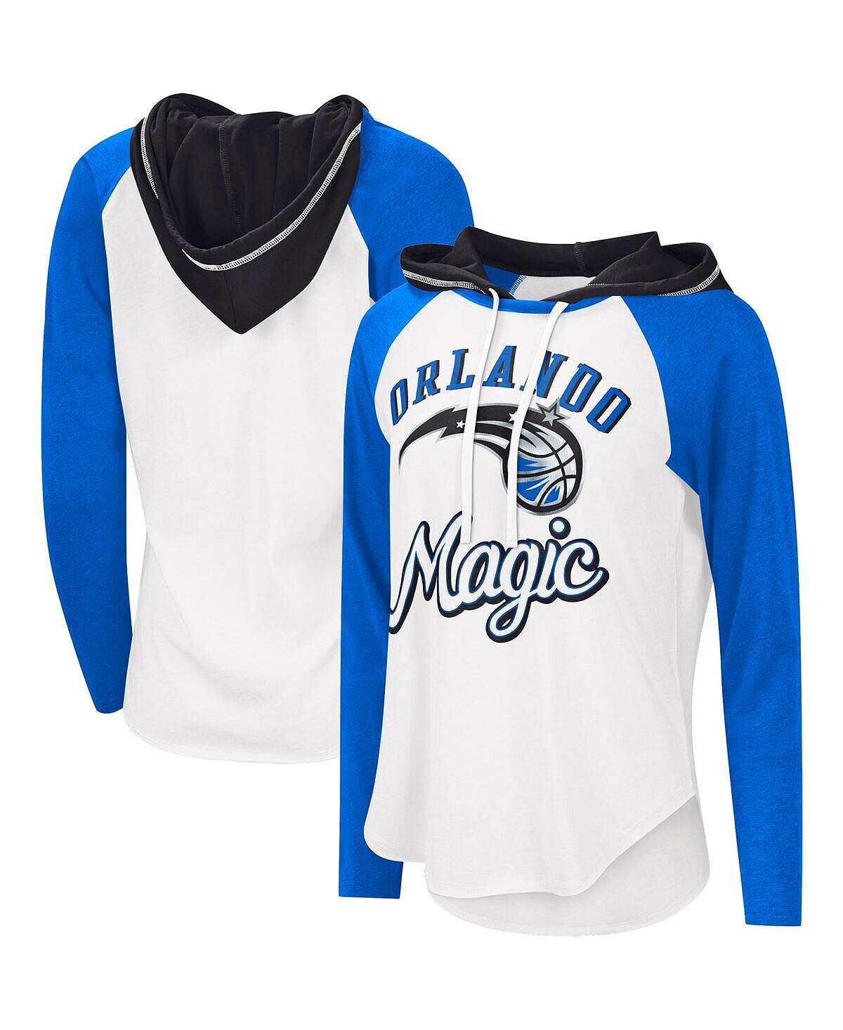 

Женская белая футболка с длинным рукавом с капюшоном Orlando Magic MVP реглан G-III 4Her by Carl Banks, белый