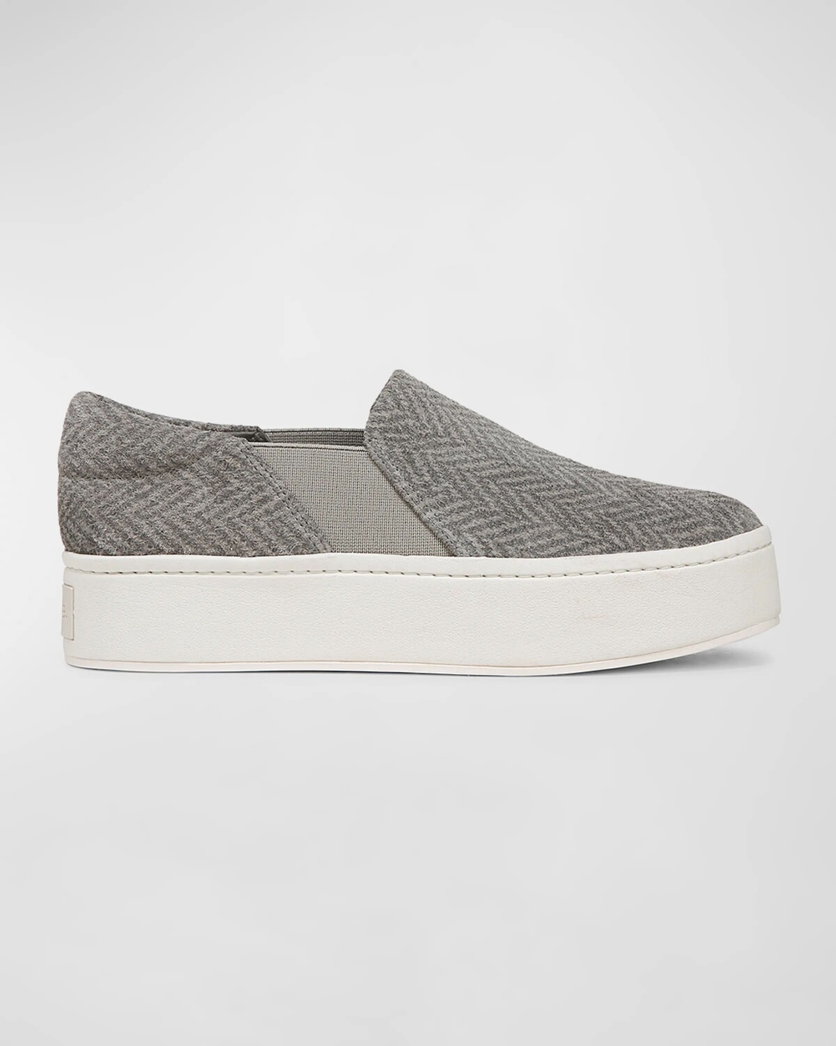 

Кроссовки Warren на платформе с узором «елочка» Vince, цвет Fog Grey Herringbone Suede