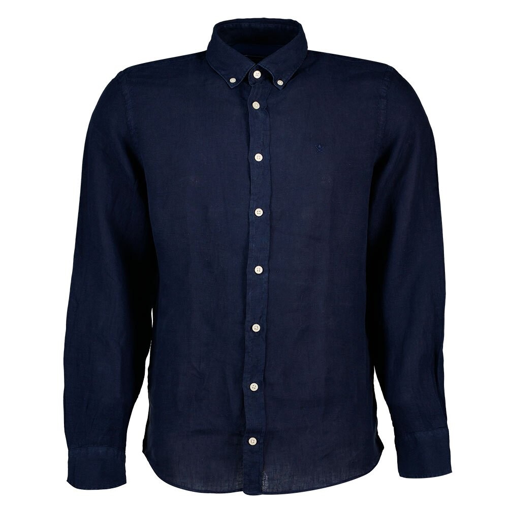 

Рубашка Hackett Garment Dyed Linen B, синий
