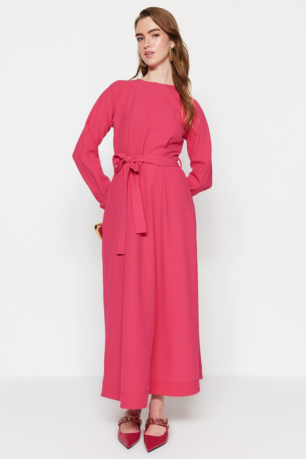 

Платье - Розовый - А-силуэт Trendyol Modest, розовый