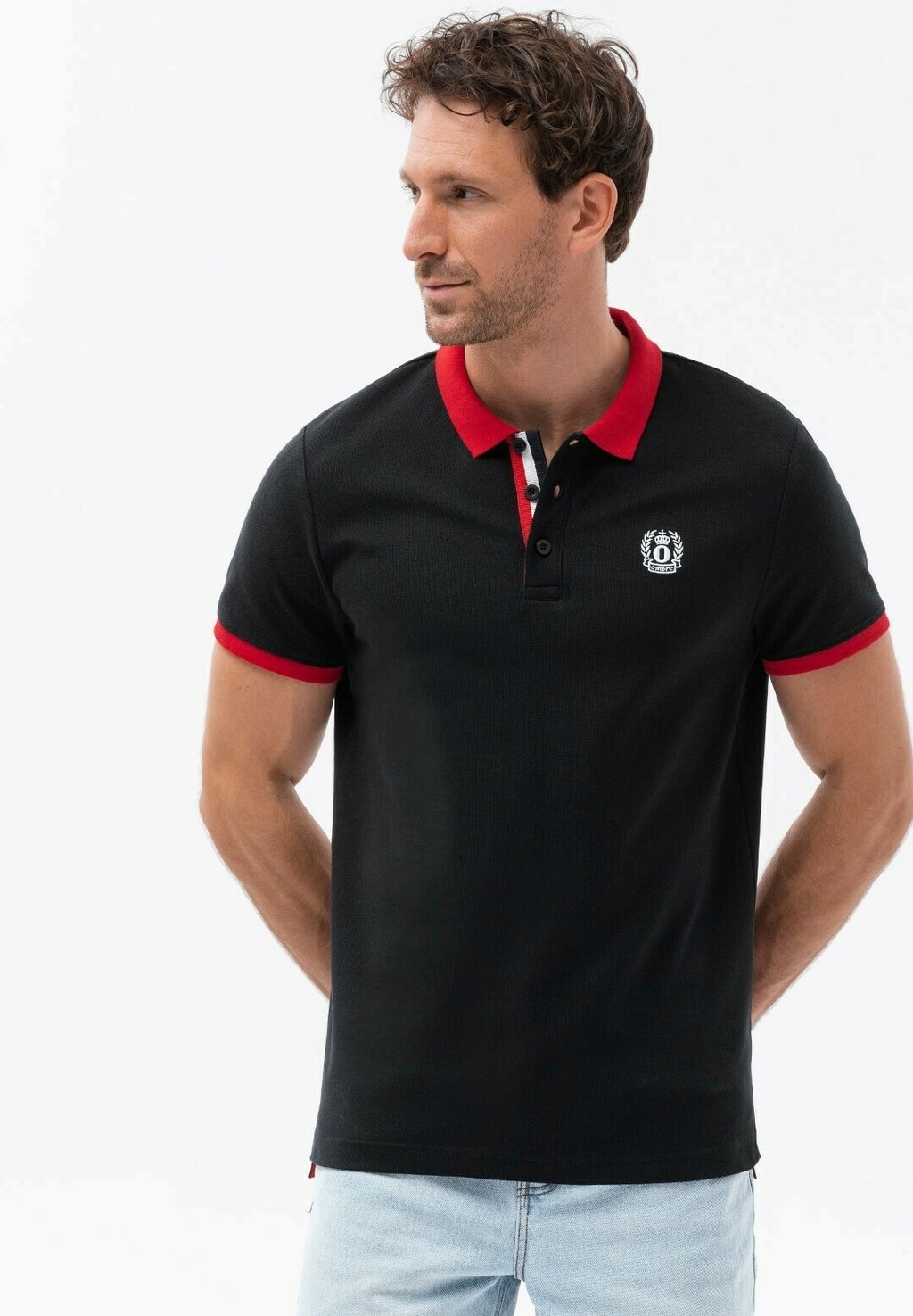 Рубашка-поло WITH CONTRASTING Ombre, цвет black