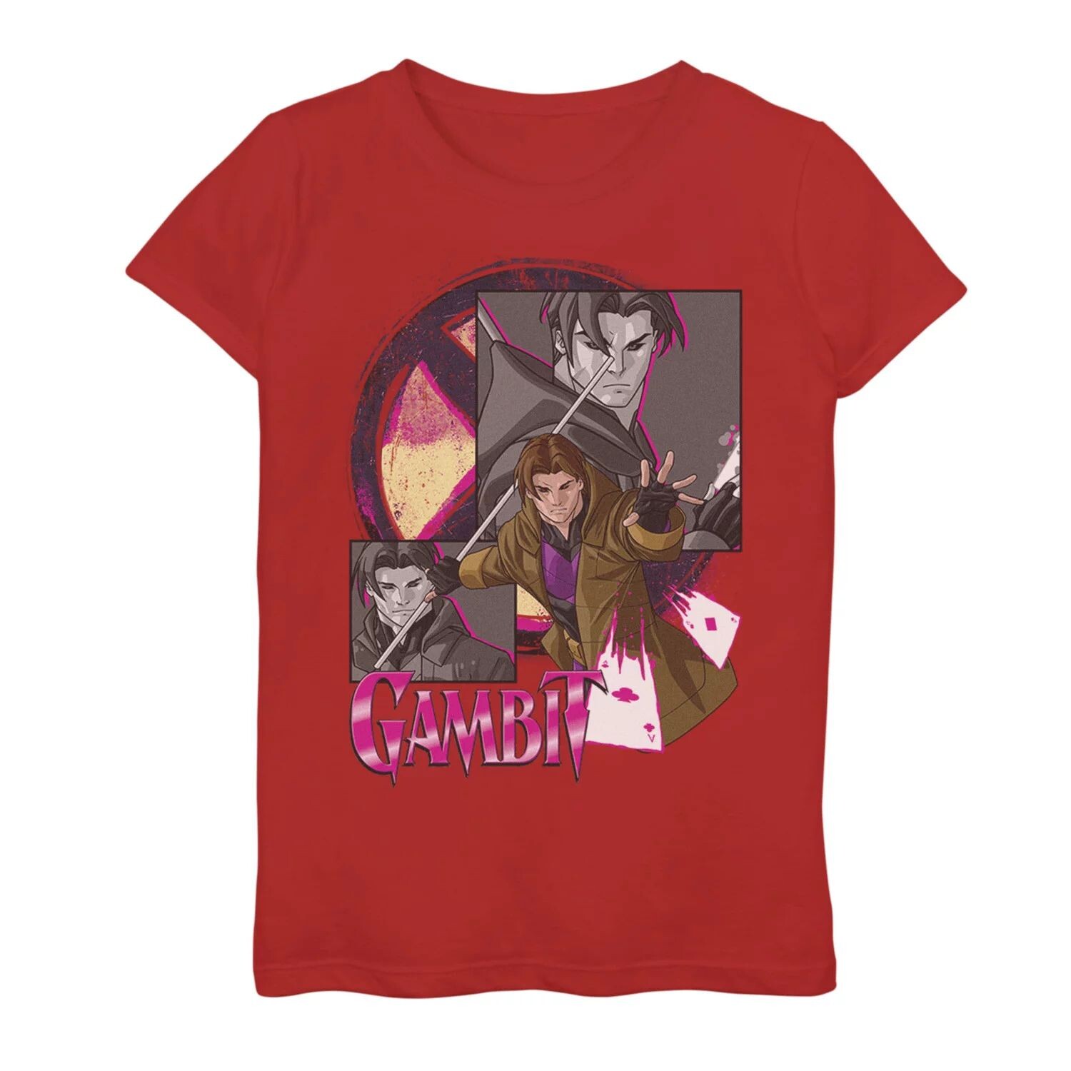 

Футболка с графическим рисунком и логотипом Marvel X-Men Gambit для девочек 7–16 лет Marvel