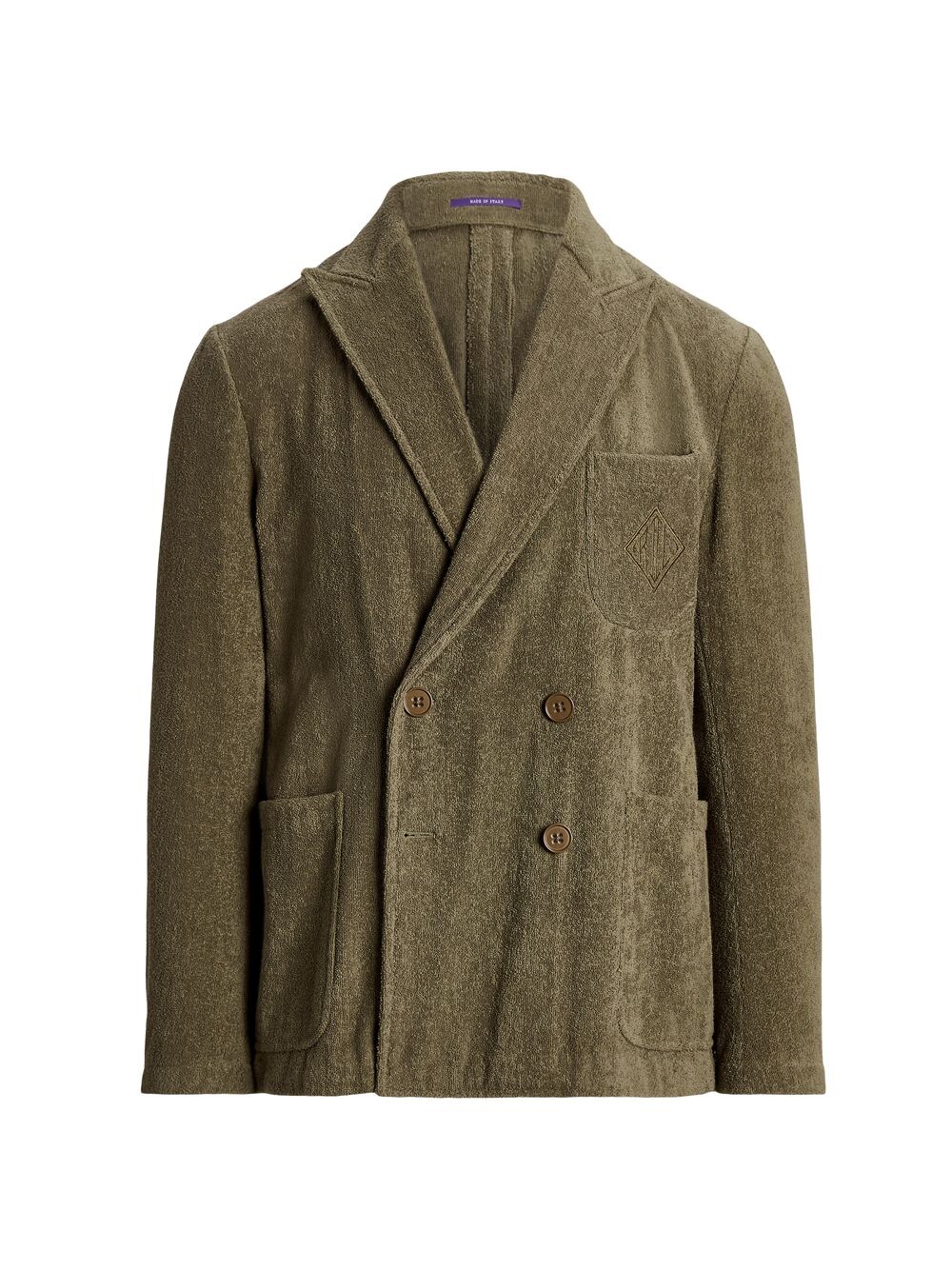 

Хлопковая двубортная куртка Carlton Ralph Lauren Purple Label, оливковый