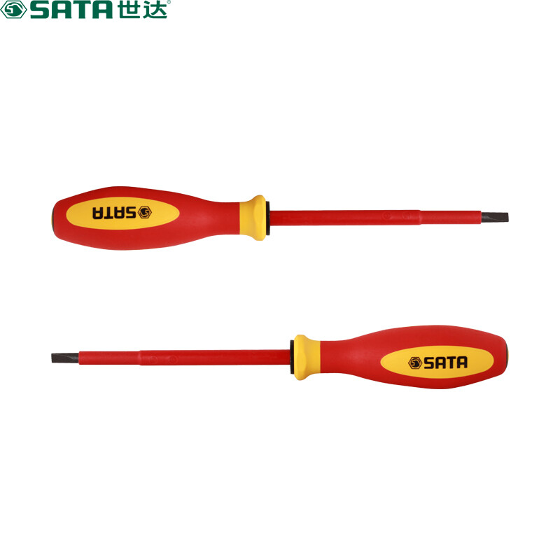 SATA 61312 G-серия, трехцветная отвертка с изолированной ручкой 3*100 мм