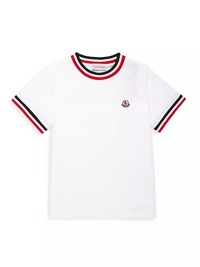 

Хлопковая футболка Little Boy's & Boy's с логотипом Ringer Moncler, белый