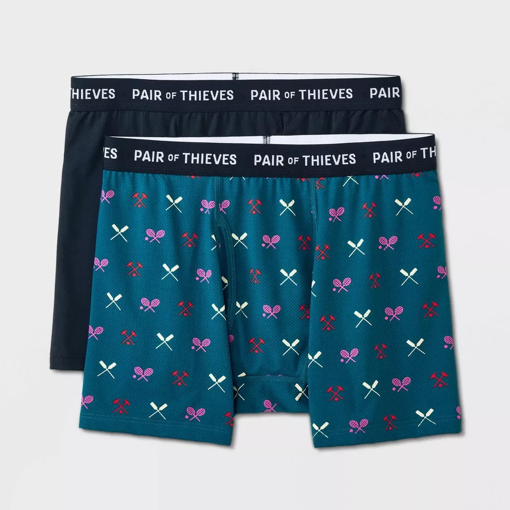

Пара мужских трусов-боксеров Thieves Super Fit, 2 шт. Pair of Thieves, цвет Green/Black