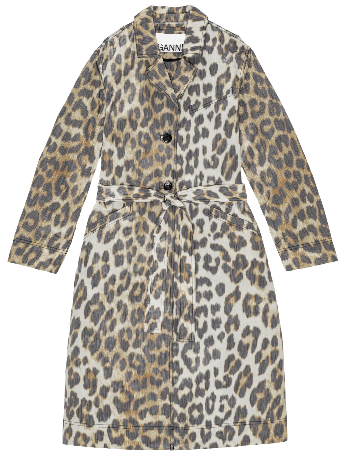 

Пальто Ganni Leopard, мультиколор
