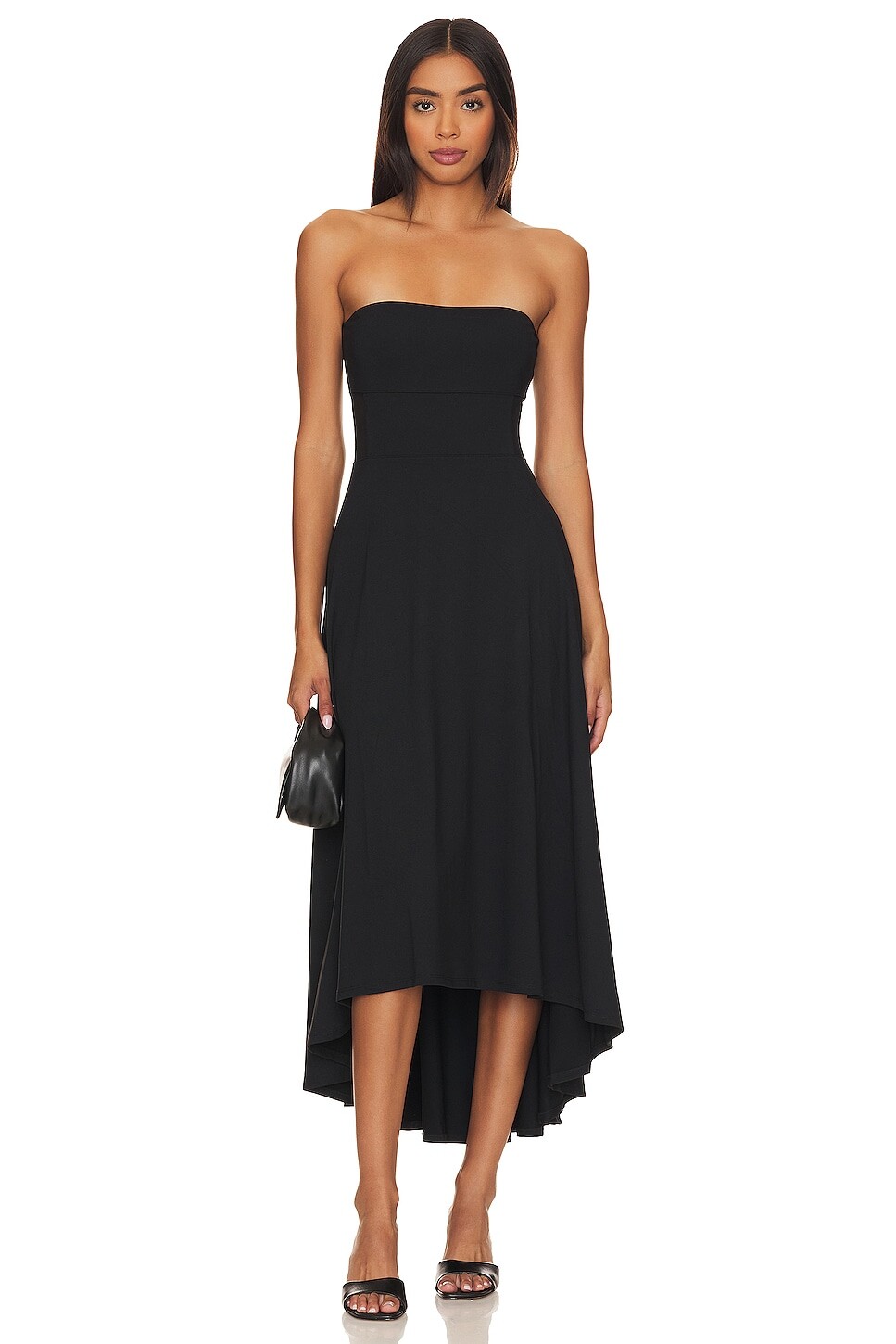 

Платье миди Susana Monaco Mesh Strapless, черный