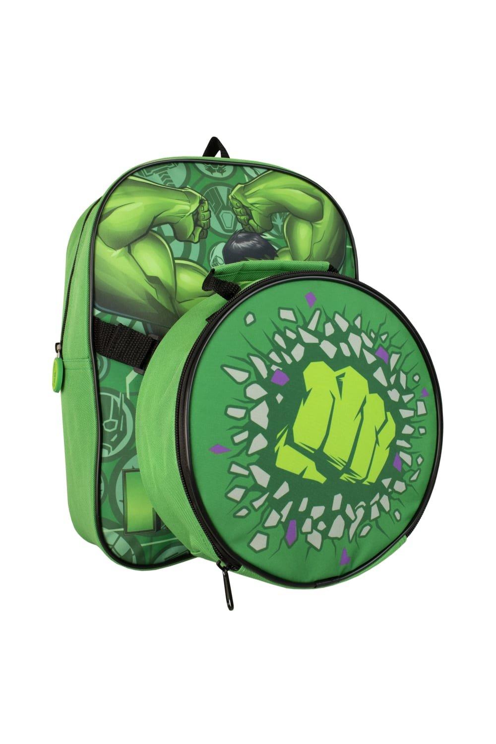 Детский набор: рюкзак и сумка для обеда «Невероятный Халк» Avengers, зеленый большой рюкзак avengers superheros marvel синий