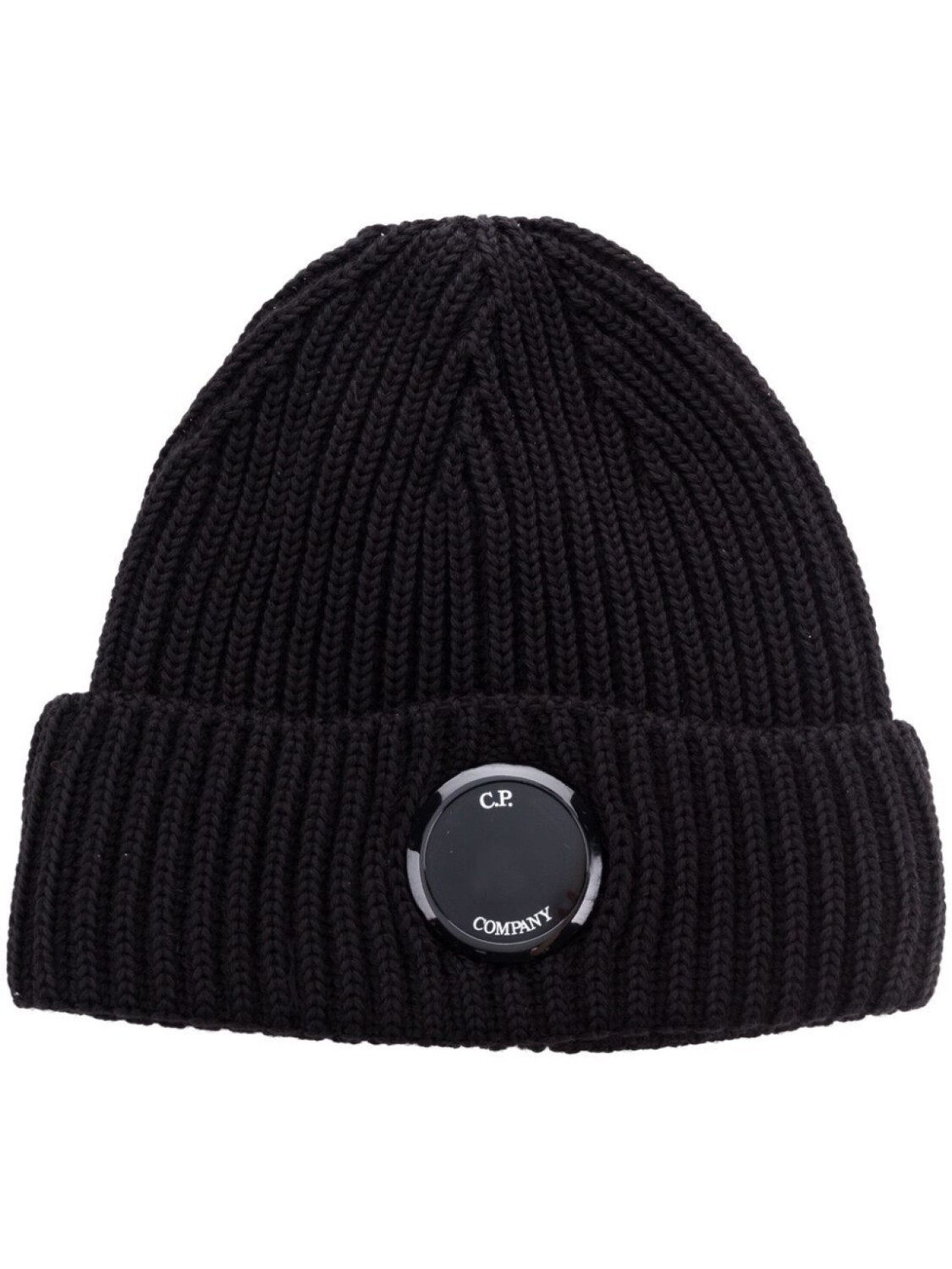 

C.P. Company шапка бини с декором Lens, черный